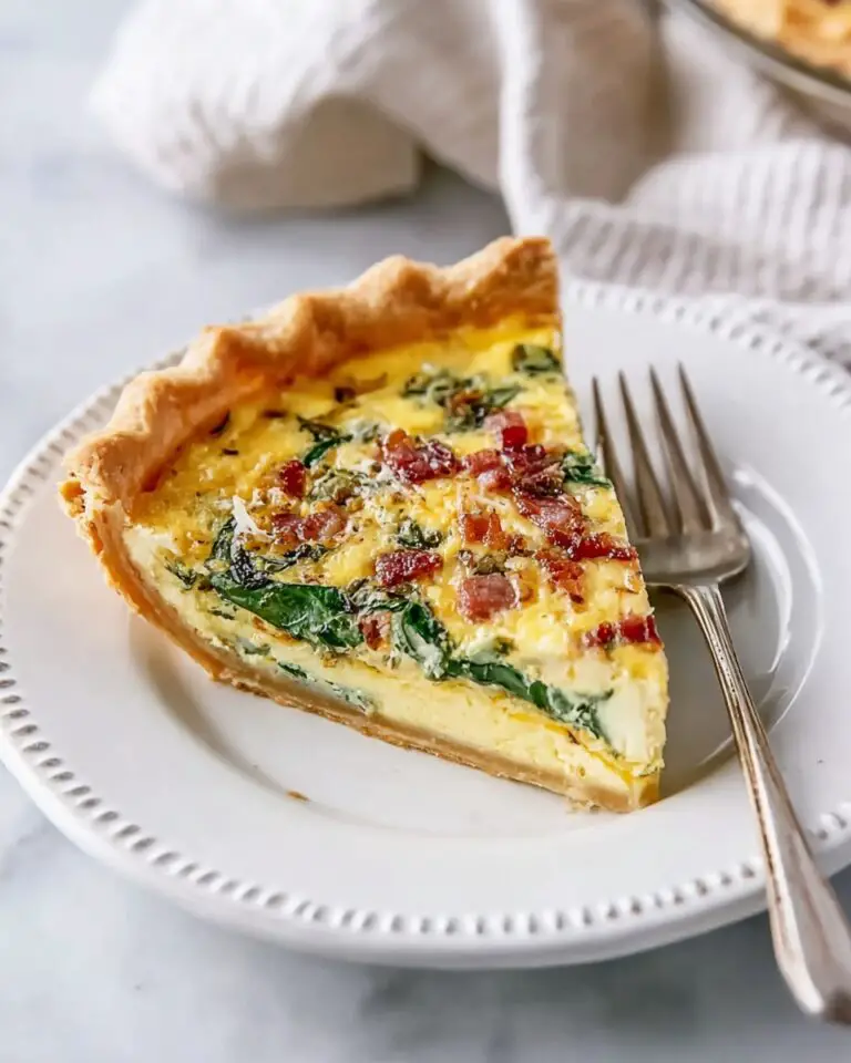 Cheese Spinach Bacon Quiche Recipe