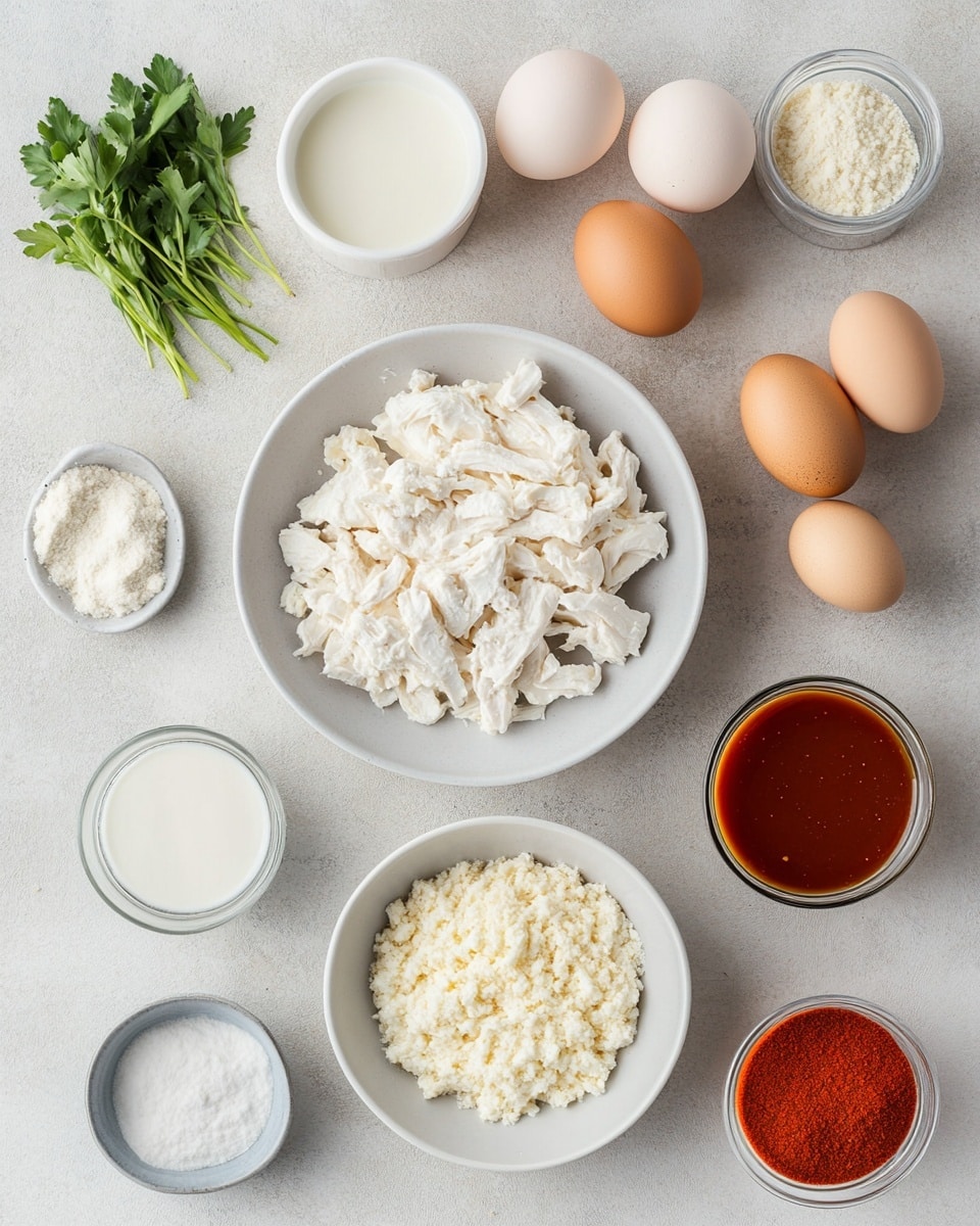 A white plate holds four golden brown fried sticks with a crispy, textured coating showing various darker spice spots. One stick is broken open near the center, revealing soft, white melted filling flowing out. Small green herb pieces are sprinkled on the sticks, adding a touch of color. In the background, a white bowl with a smooth creamy white dip topped with chopped green herbs is slightly out of focus. The plate sits on a white marbled surface with soft, warm lighting highlighting the textures and colors. photo taken with an iphone --ar 4:5 --v 7