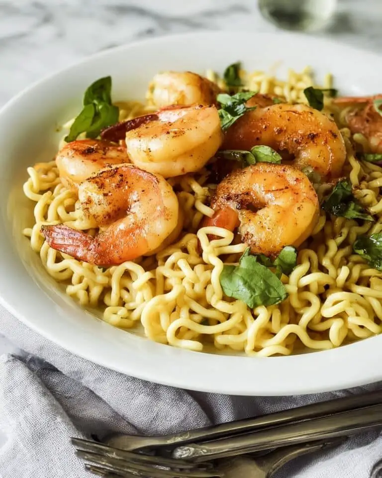 Shrimp with Ramen in Savory Soy-Hoisin Sauce Recipe