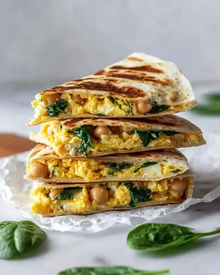 Healthy Spinach Bean Breakfast Quesadilla Recipe