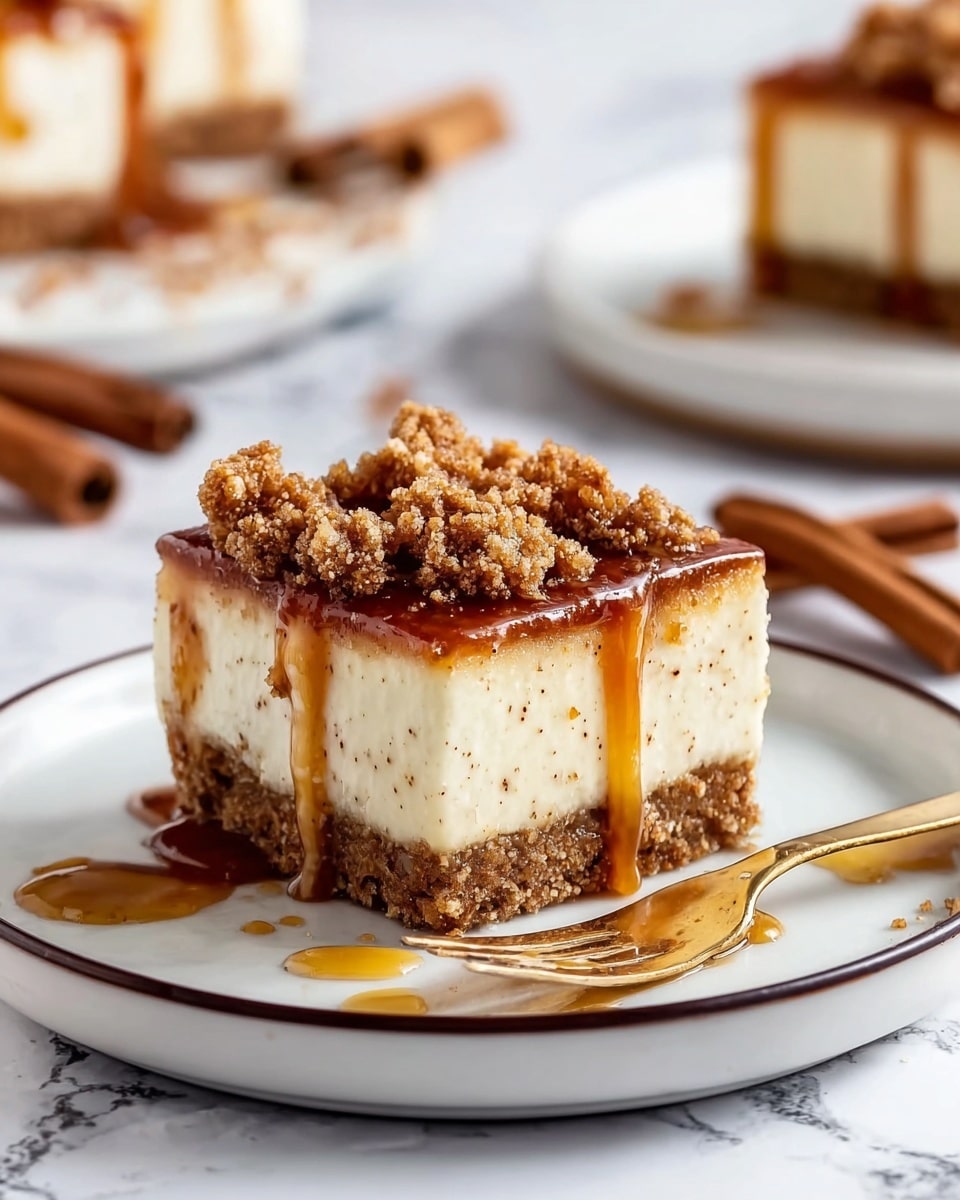 Apple Cinnamon Cheesecake Bars with Caramel and Sea Salt Recipe