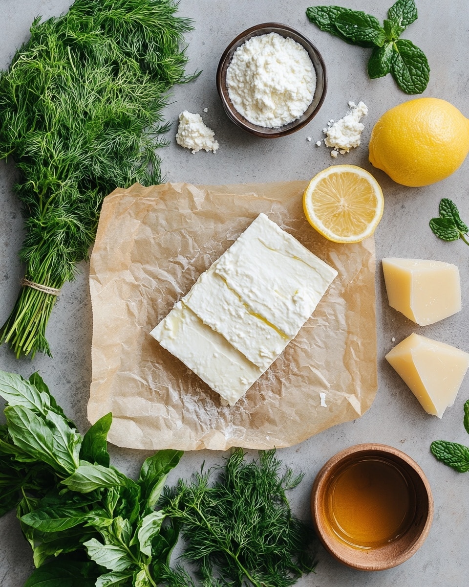 The image shows five golden-brown, crispy rolls stacked on a white plate. Each roll has three visible thin, flaky layers of shiny, browned pastry wrapped tightly around a white, crumbly cheese filling mixed with small green herb pieces. The rolls are topped with a sprinkling of toasted sesame seeds and small green herb leaves, adding texture and color contrast. The plate sits on a white marbled surface. photo taken with an iphone --ar 4:5 --v 7