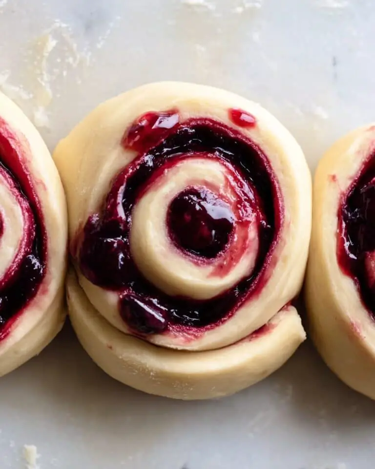 Cherry Pie Cinnamon Rolls with Cherry Filling and Pie Crumble Topping Recipe
