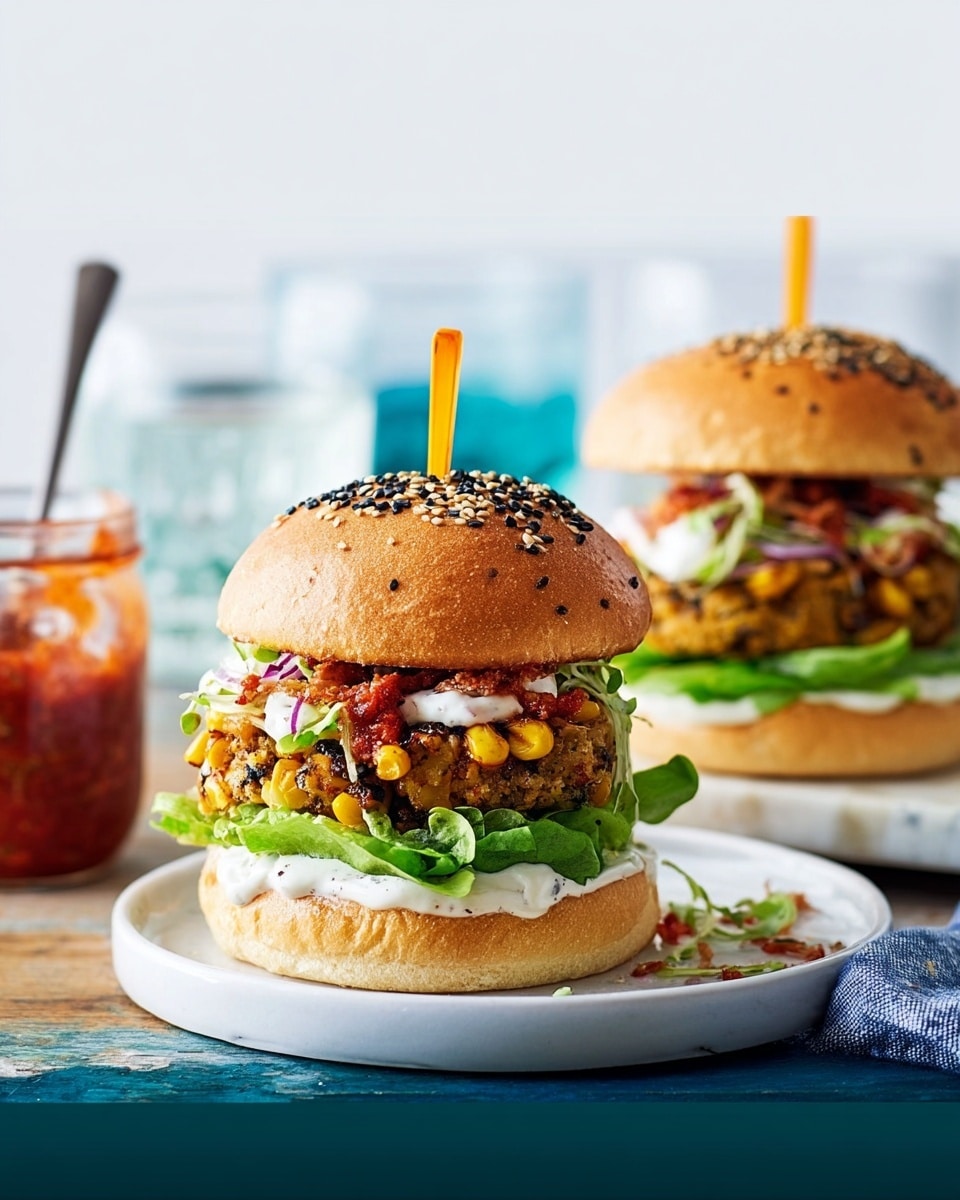 Corn Fritter and Fried Egg Breakfast Burger Recipe