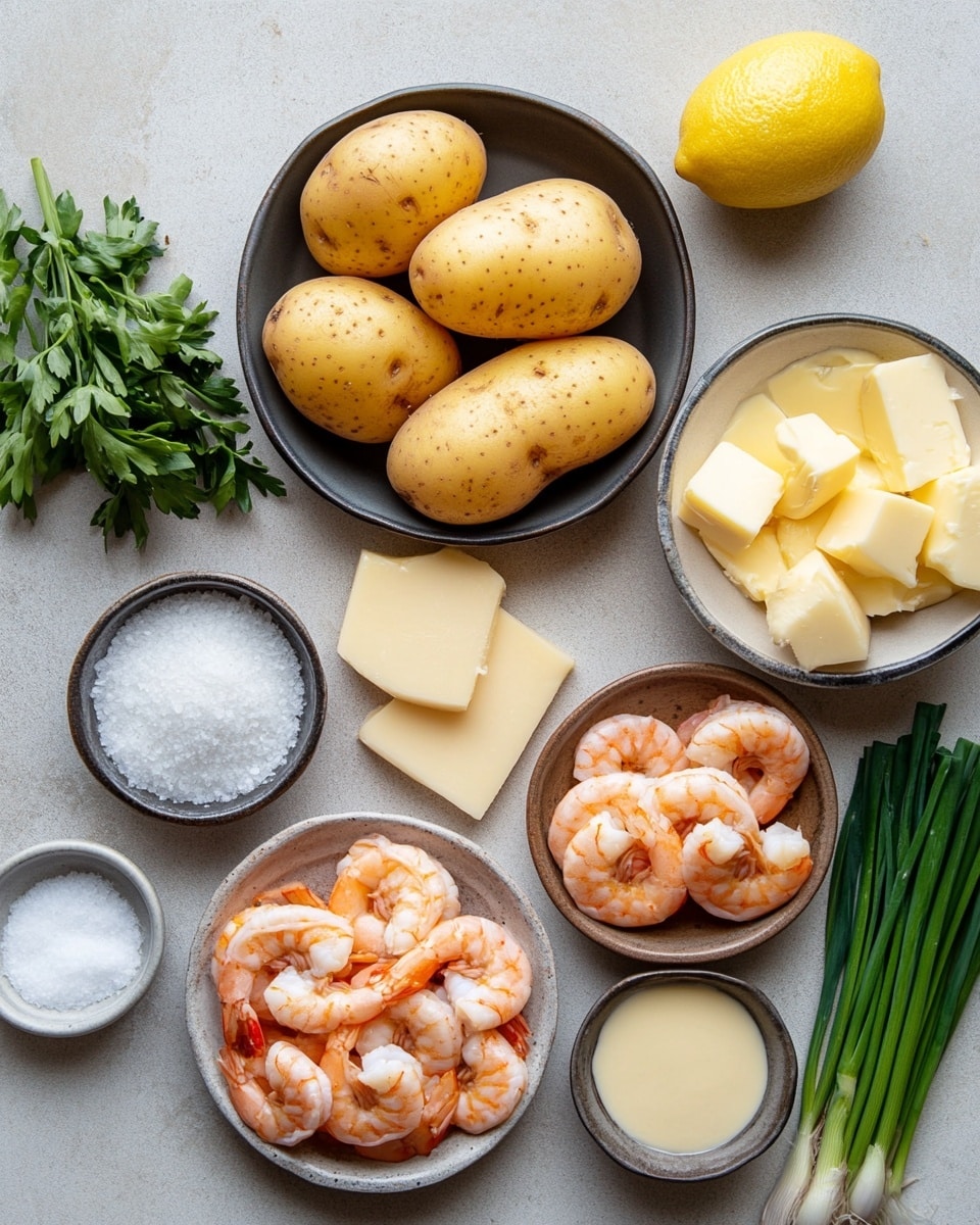 Shrimp Baked Potatoes with Creamy Cajun Sauce Recipe - Recipe Image