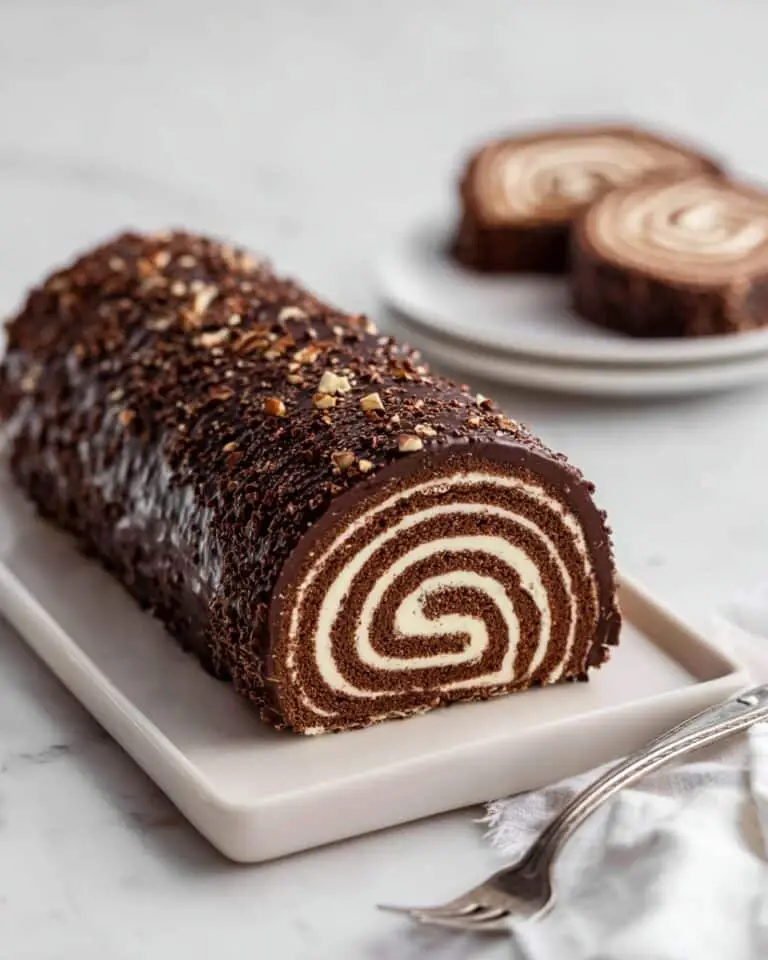 Chocolate Crepe Roll Cake with Walnut Ganache Recipe