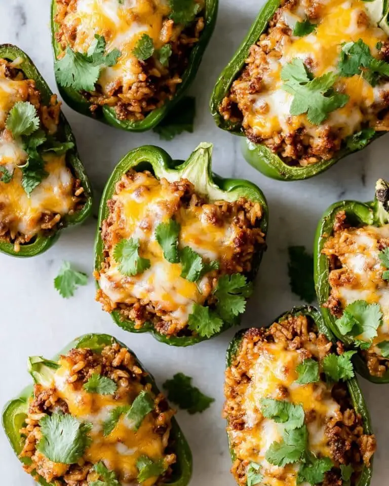 Beef and Rice Stuffed Poblano Peppers Recipe