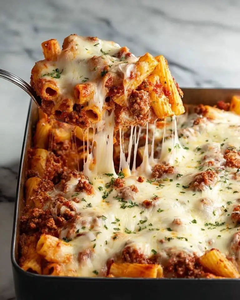 Baked Rigatoni with Italian Sausage, Ground Beef, and Mozzarella Recipe