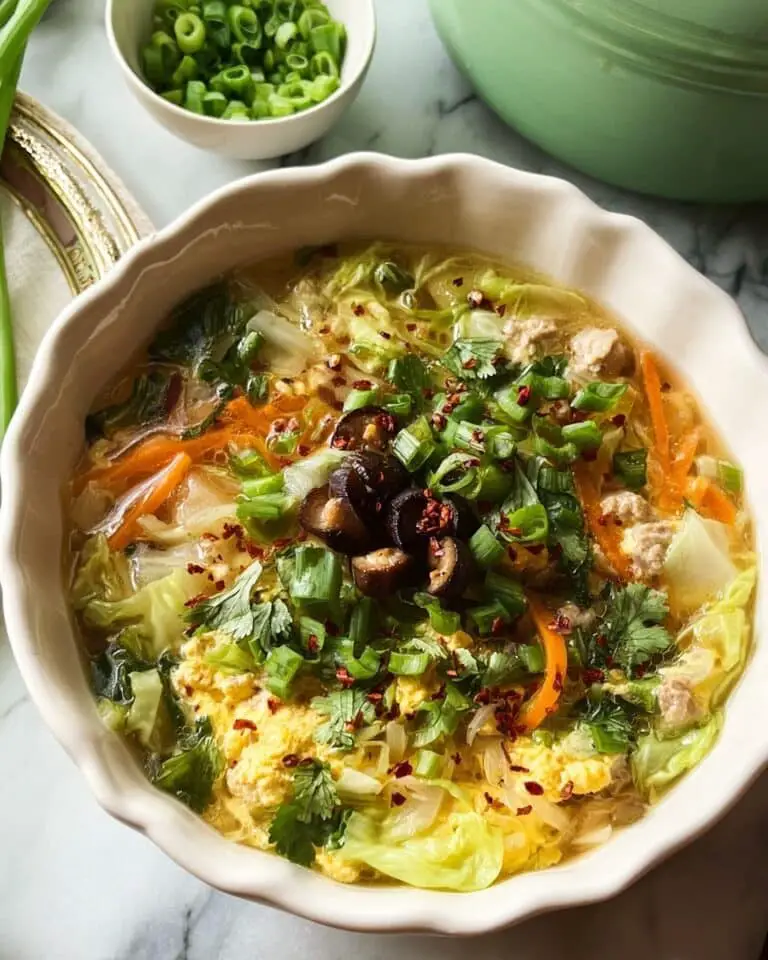 Cozy One-Pot Egg Roll Soup with Green Onions and Ginger Recipe
