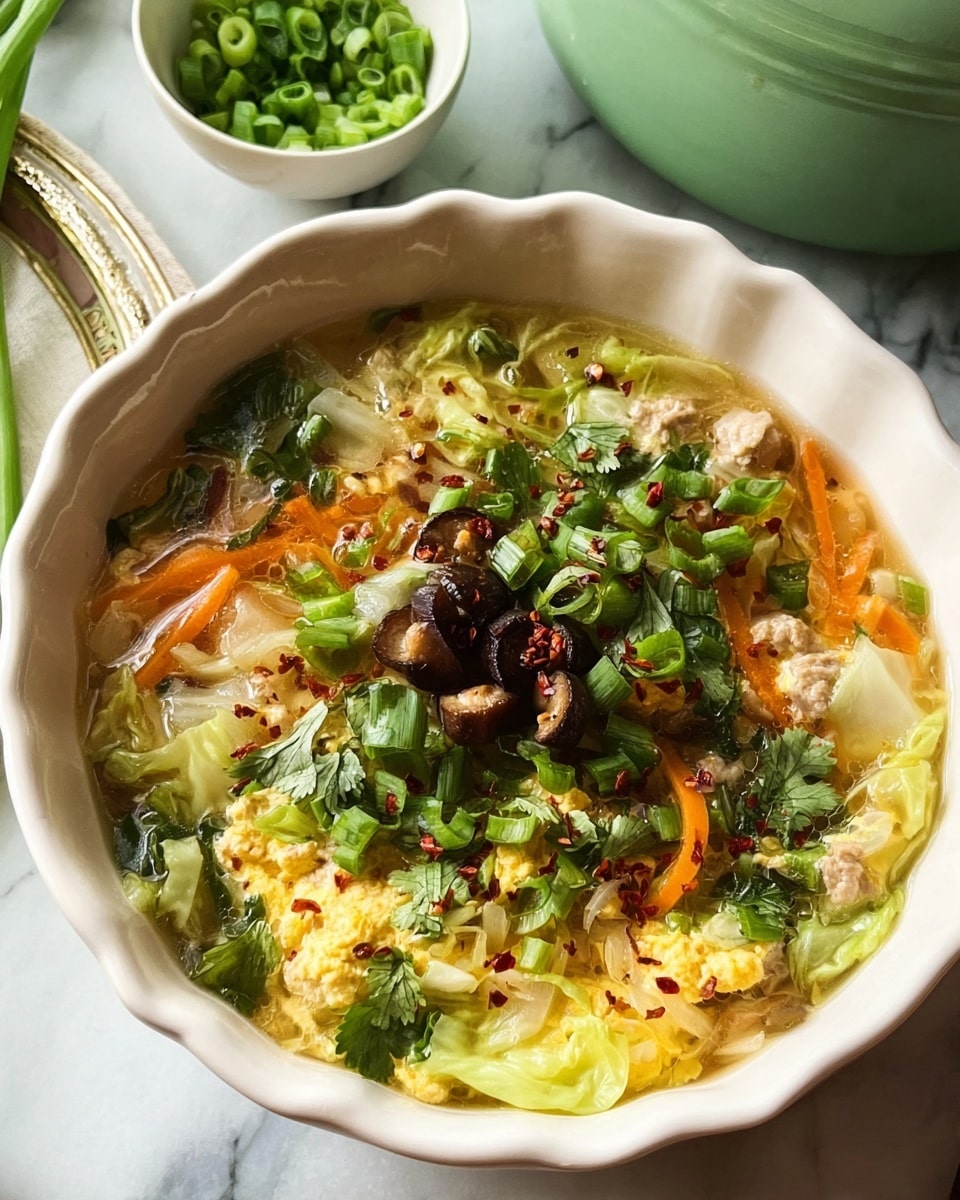 Cozy One-Pot Egg Roll Soup with Green Onions and Ginger Recipe