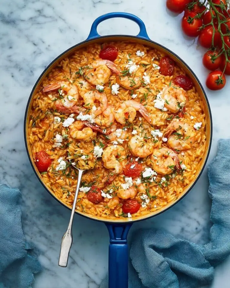Shrimp Orzo With Feta and Tomatoes Recipe