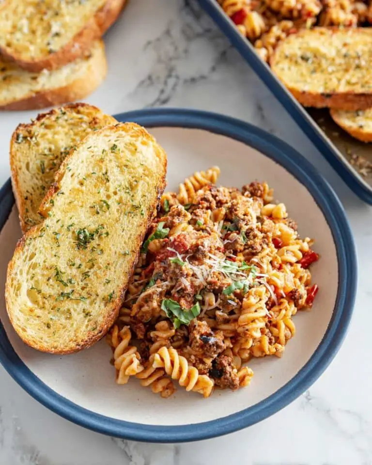 Cheesy Ground Beef Skillet Pasta Recipe