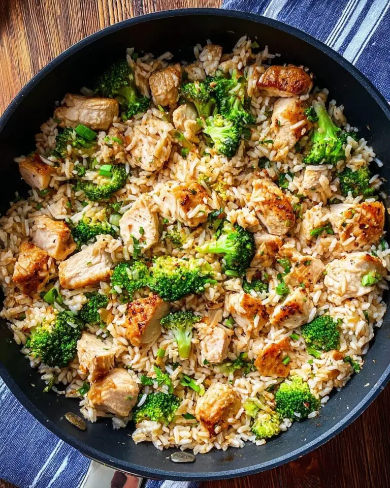 Cheesy Broccoli and Chicken Rice Skillet Recipe