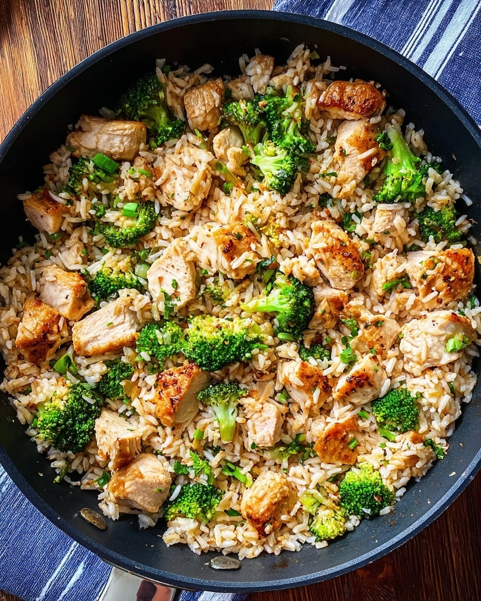 Cheesy Broccoli and Chicken Rice Skillet Recipe