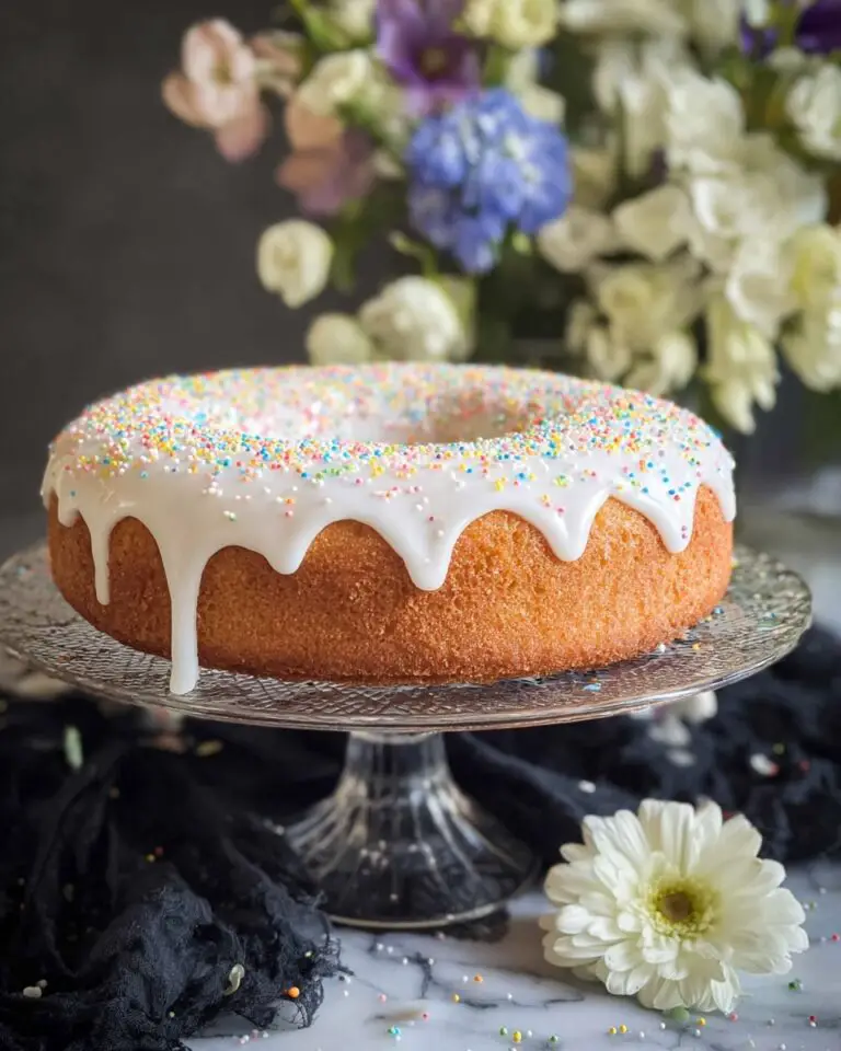 Easter Cake with Lemon Icing and Sprinkles Recipe
