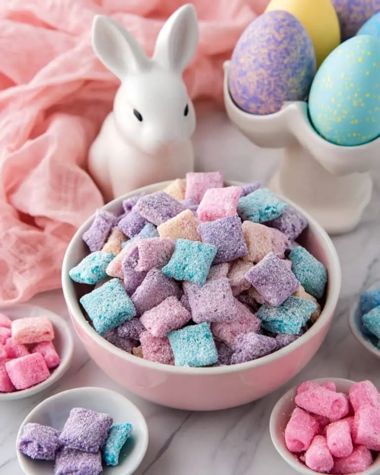 Easter Colored Candy-Coated Puppy Chow Recipe