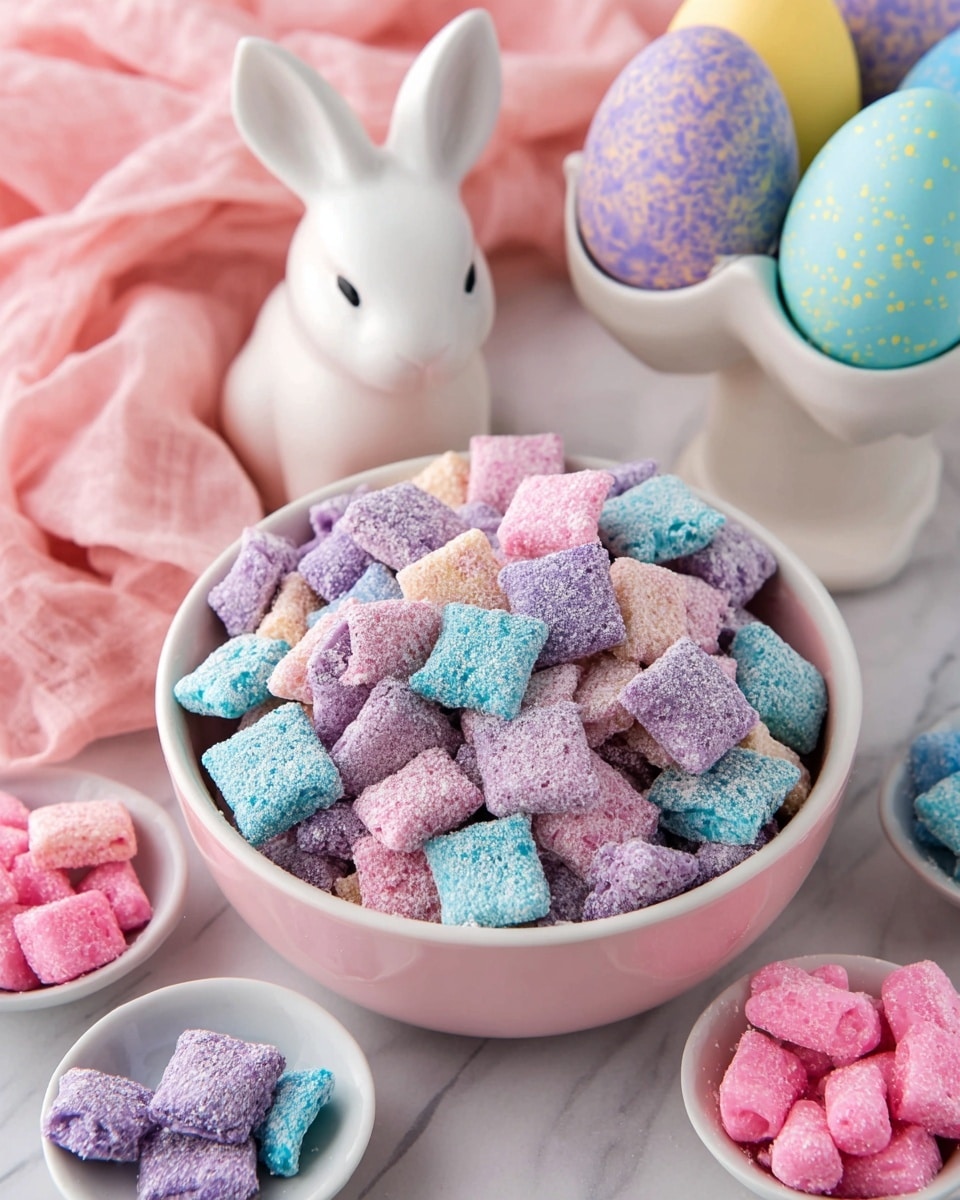 Easter Colored Candy-Coated Puppy Chow Recipe