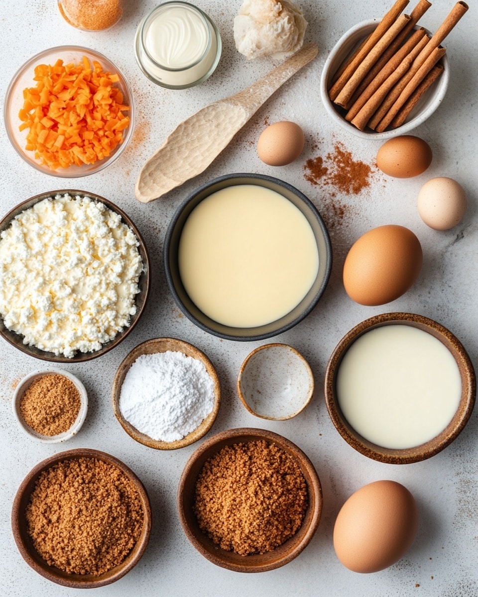A close-up view of a cupcake with three visible layers: a light brown base with small orange bits, a thick middle layer of white creamy frosting swirled on top, and a small orange carrot decoration with green leaves made of frosting placed slightly off-center on the white cream. Around the frosting, small pieces of chopped nuts are sprinkled. The cupcake is inside a white paper liner that is lightly folded around it, set on a white marbled surface with blurred similar cupcakes and some cinnamon sticks in the background. Photo taken with an iphone --ar 4:5 --v 7