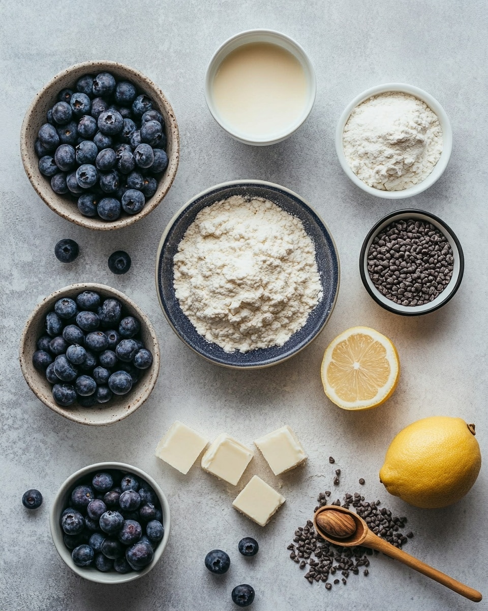 A stack of five round cookies is shown on a white plate with a white marbled surface behind it. Each cookie is light golden brown with a slightly cracked texture on the surface. They have dark purple blueberries embedded on the top and visible small white chocolate chunks scattered unevenly throughout. The cookies are stacked neatly with the top cookie fully visible, showing the juicy blueberries and soft texture clearly. The lighting highlights the soft warmth and texture of the cookies. Photo taken with an iphone --ar 4:5 --v 7