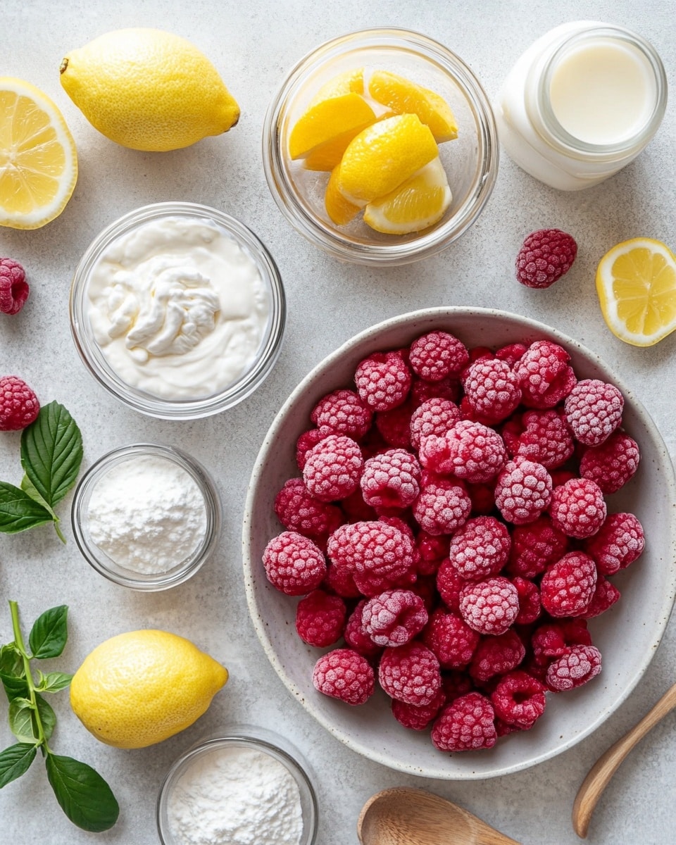 The image shows a white rectangular dish with a partially eaten layered dessert inside. The dessert has three visible layers: the top layer is a thick, glossy, bright red raspberry sauce with visible seeds; under that is a creamy white layer; below it is a light beige sponge cake with a thin bright red raspberry jam layer in the middle, followed by another white cream layer, and more of the beige sponge cake at the bottom. The dish sits on a white marbled surface with a fresh raspberry nearby, and some of the cream clings to the side of the dish. photo taken with an iphone --ar 4:5 --v 7