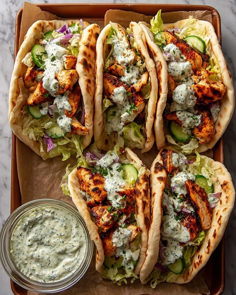 Sheet Pan Chicken Pitas with Herby Ranch Recipe