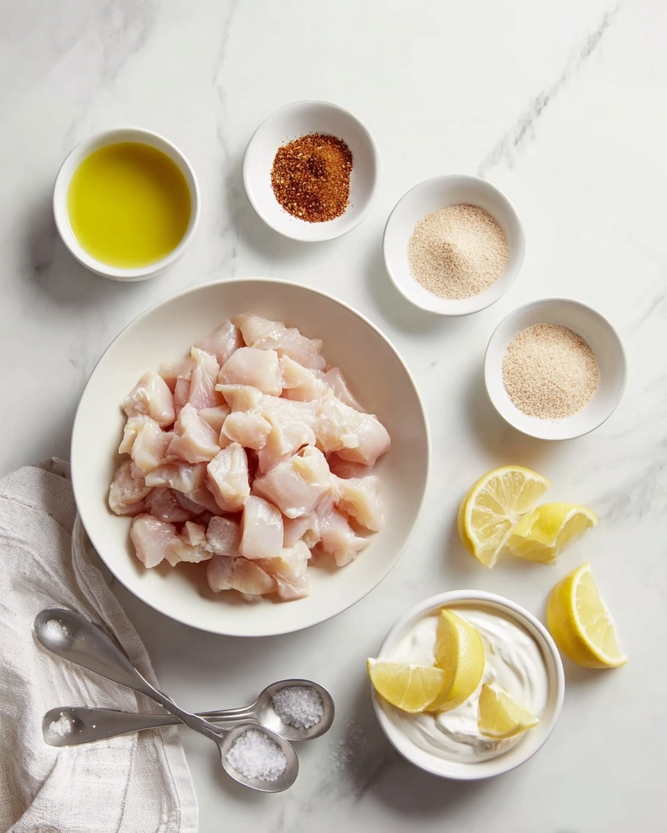 A soft white flatbread folded to hold a layer of shredded pale green cabbage mixed with small pieces of fresh herbs, topped with several pieces of golden-brown cooked chicken that have a slightly crispy, seasoned surface with some charred spots. The chicken pieces sit closely together on the cabbage inside the flatbread, forming a neat taco or wrap shape. The entire dish is placed on a white marbled surface. photo taken with an iphone --ar 4:5 --v 7
