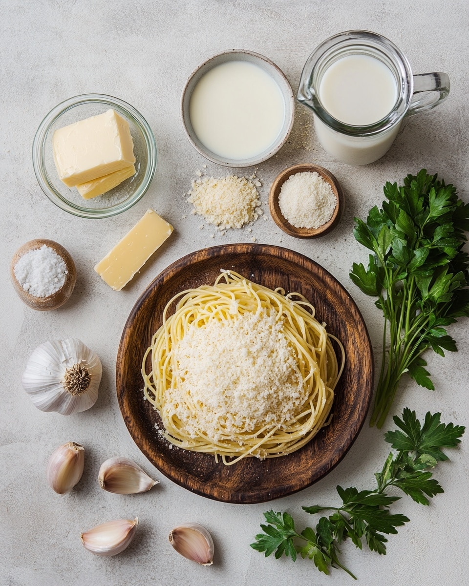 The image shows a close-up of a white bowl filled with creamy spaghetti noodles that are coated in a smooth, pale yellow sauce. On top of the spaghetti, small bits of fresh green herbs are sprinkled as garnish. A woman's hand holding a fork is lifting a twirl of noodles from the bowl. The background is a white marbled texture. photo taken with an iphone --ar 4:5 --v 7