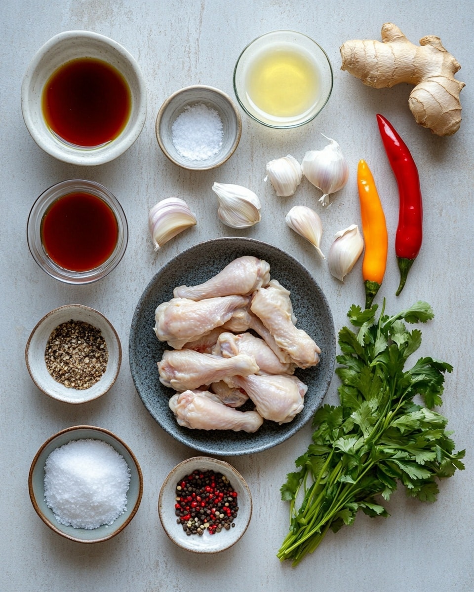 A white bowl filled with many pieces of golden brown fried chicken wings that look crunchy and crispy. The wings are topped with small slices of bright green and red chili peppers scattered evenly across the dish. The bowl is lined with white parchment paper, and the background shows a white marbled surface. The chicken wings have a rough texture with some darker brown spots that show they are well cooked photo taken with an iphone --ar 4:5 --v 7