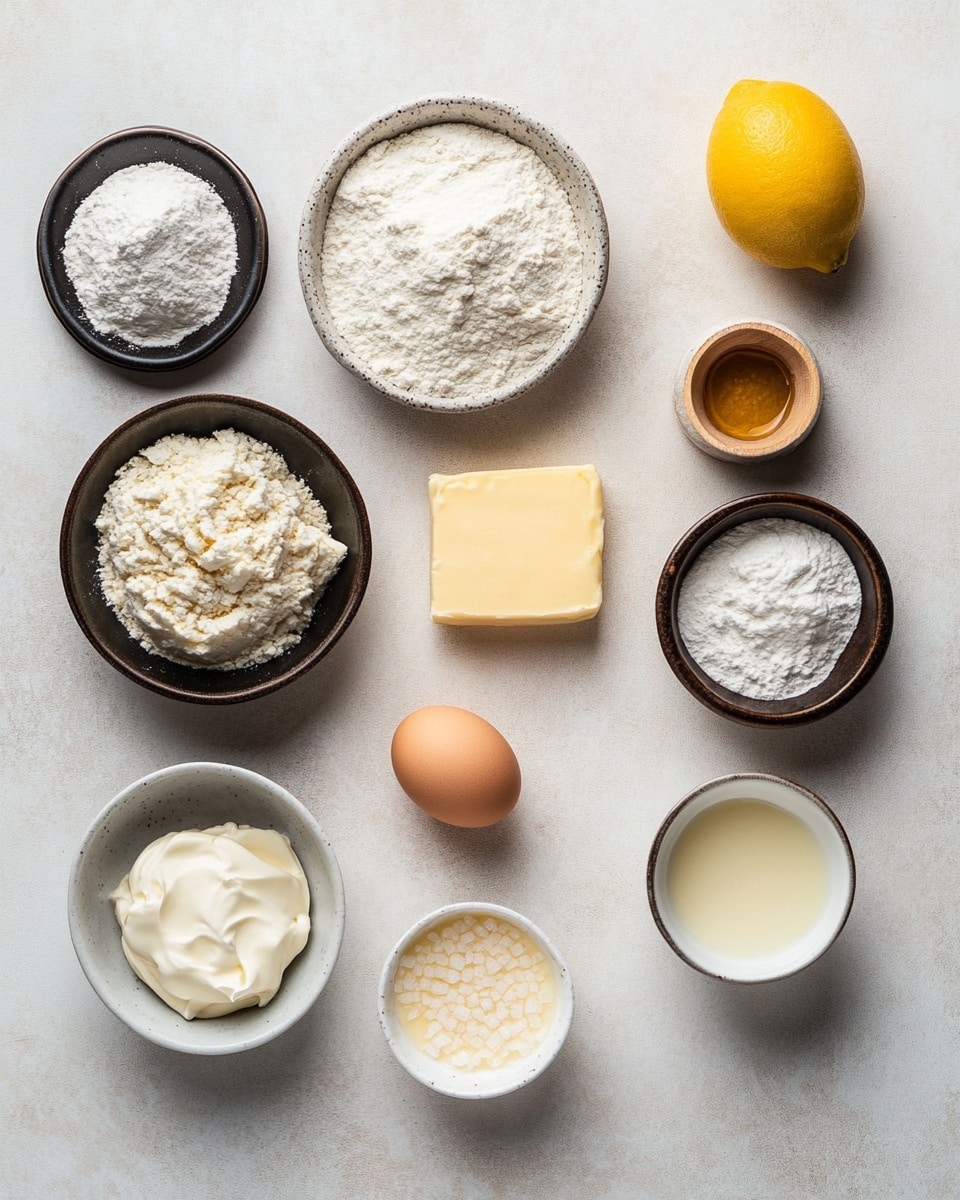 The image shows several square-shaped pastries with a golden brown crust as the base layer. On top of the crust is a thick, creamy, pale yellow layer of cheese filling that appears soft and slightly cracked. Drizzled over the top is a white icing in thin lines, creating a crosshatch pattern on each pastry. The pastries are placed on a white marbled surface, scattered loosely with some overlapping edges visible. The overall texture of the pastries looks flaky and soft. photo taken with an iphone --ar 4:5 --v 7