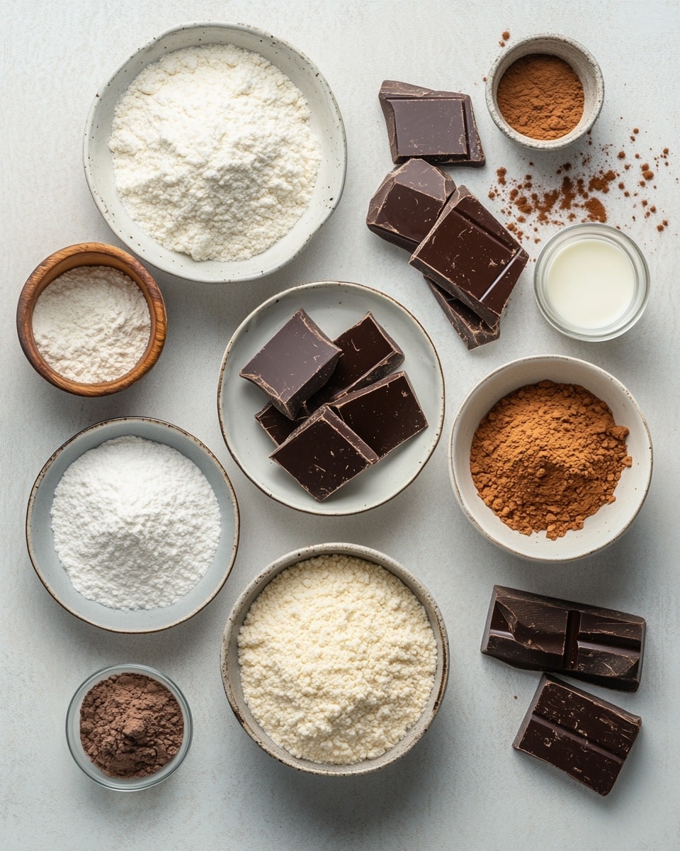 A close-up of five round chocolate truffles sitting in a white dish lined with parchment paper resting on a white marbled surface. Each truffle is covered with a thick layer of cocoa powder giving them a dark brown, powdery texture. One truffle in the front shows a glossy, dark chocolate inside with its cocoa powder coating slightly disturbed, revealing the smooth texture beneath. The truffles are arranged closely together, filling the dish, which has faint green dots on the parchment paper lining the base. Photo taken with an iphone --ar 4:5 --v 7