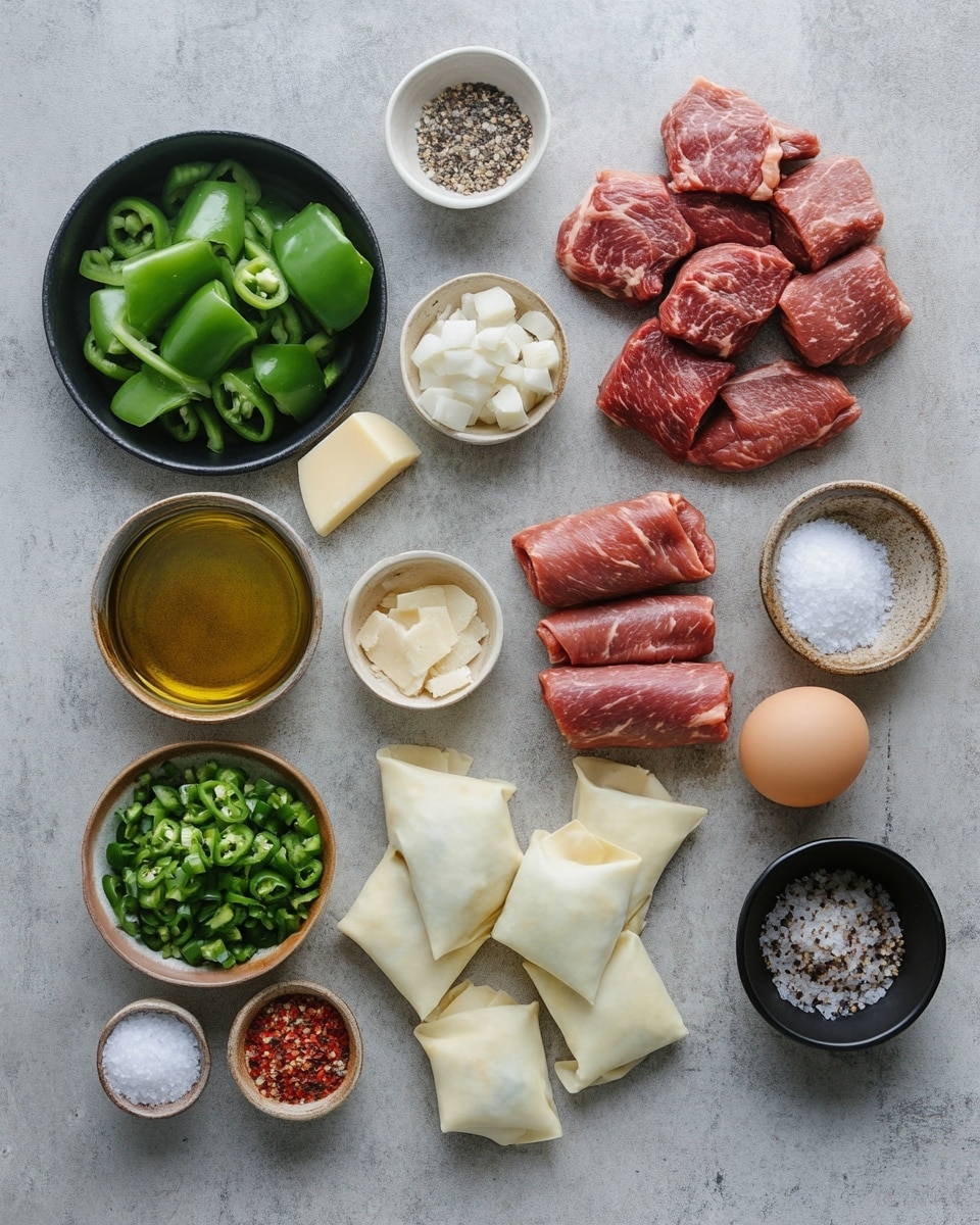 A white bowl filled with several golden-brown crispy rolls arranged around a small white bowl of creamy white dipping sauce with green herb bits on top. Some rolls are whole, showing a bubbly, browned crispy texture on the outside, while others are broken open to reveal a filling of light brown meat mixed with small green vegetable pieces. Small green herb sprinkles are scattered over the rolls for garnish. The bowl is sitting on a white marbled surface. Photo taken with an iphone --ar 4:5 --v 7
