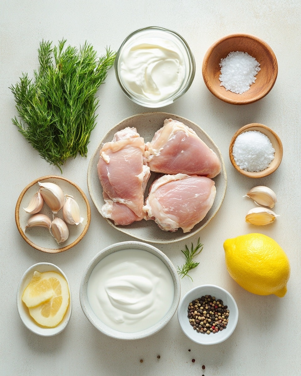 The image shows a skillet filled with several browned chicken pieces covered in a thick, creamy white sauce mixed with green herbs and sliced light green peppers scattered on top and around the chicken. The sauce has a smooth texture and coats the chicken evenly, with small green herb bits visible throughout. The chicken pieces are golden brown with a crispy texture on the surface, contrasting with the soft sauce. The skillet rests on a white marbled surface. photo taken with an iphone --ar 4:5 --v 7