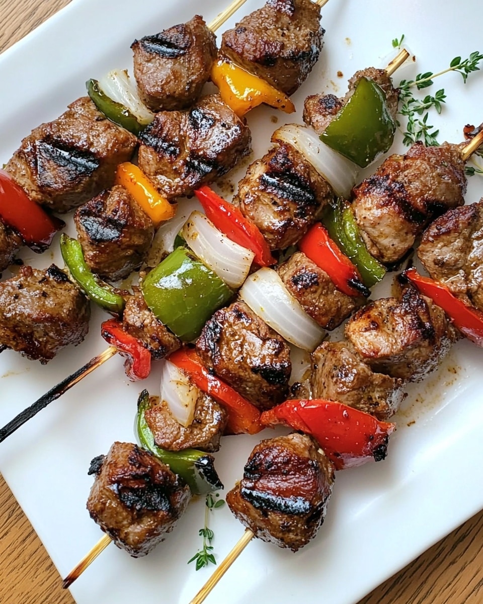 Marinated Greek Beef Souvlaki Skewers (Beef Kabobs) Recipe