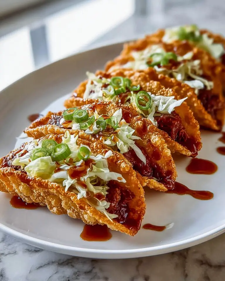 Crispy Chicken Wonton Tacos with Teriyaki Glaze Recipe
