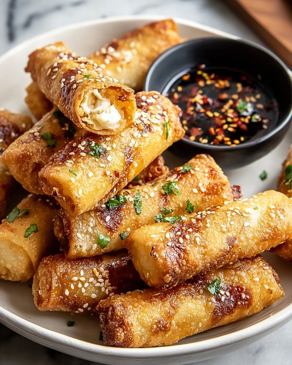Oven Fried Feta Rolls with Chili Honey Recipe