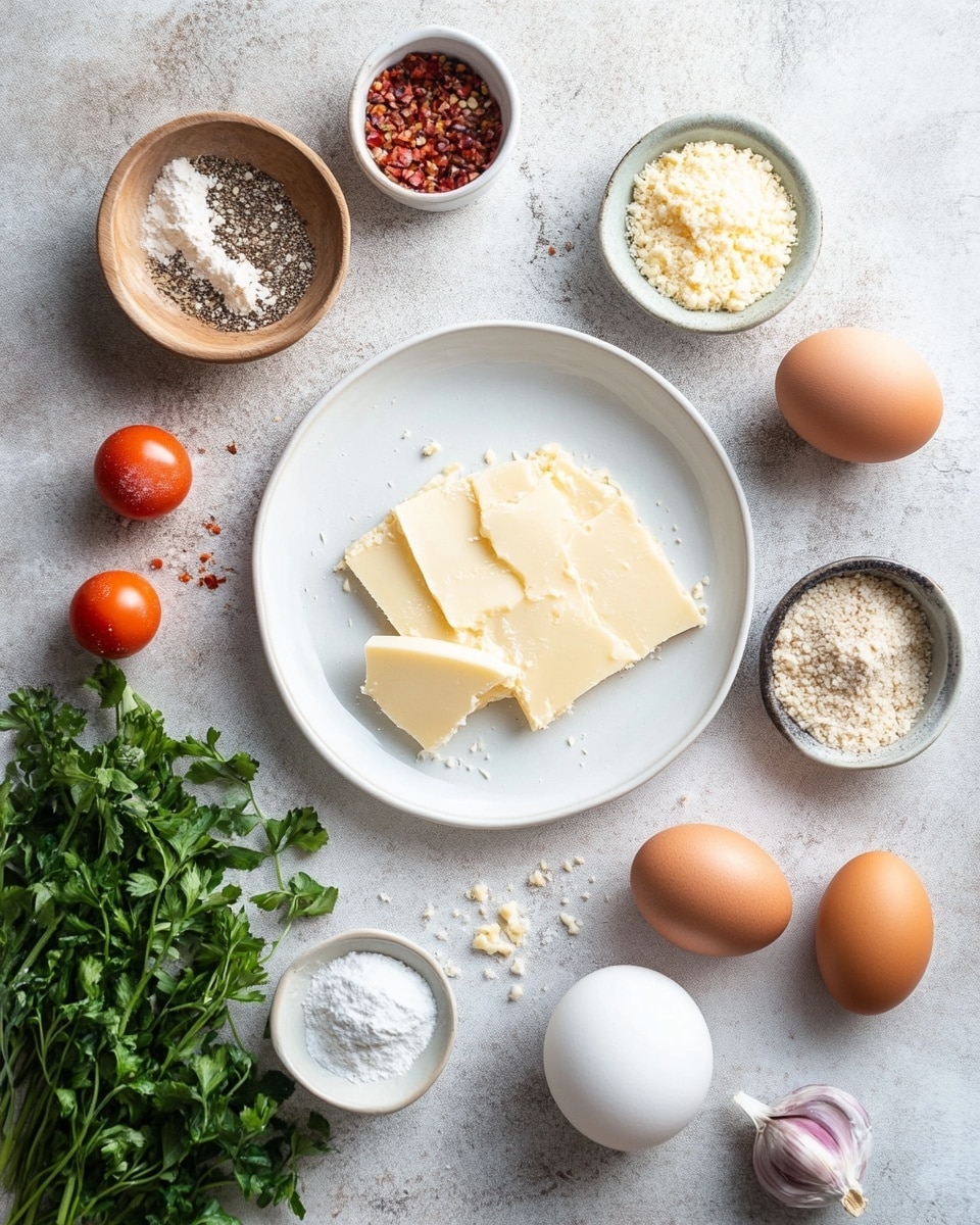 A round quiche sits on a white plate with a blue edge, placed on a wooden surface. The quiche has a golden-brown crust with a filling of yellow egg base mixed with orange chunks of squash, dark green spinach leaves, and bits of reddish-brown bacon scattered evenly. To the side, there is a small blue and white dish with salt, some small orange flowers scattered around, a gold pie server, and a stack of white plates topped with blue patterned napkins and three gold forks. The background is a white marbled texture. photo taken with an iphone --ar 4:5 --v 7