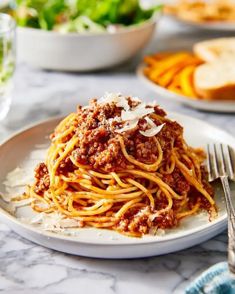 Hearty Spaghetti Bolognese with Fresh Basil Recipe