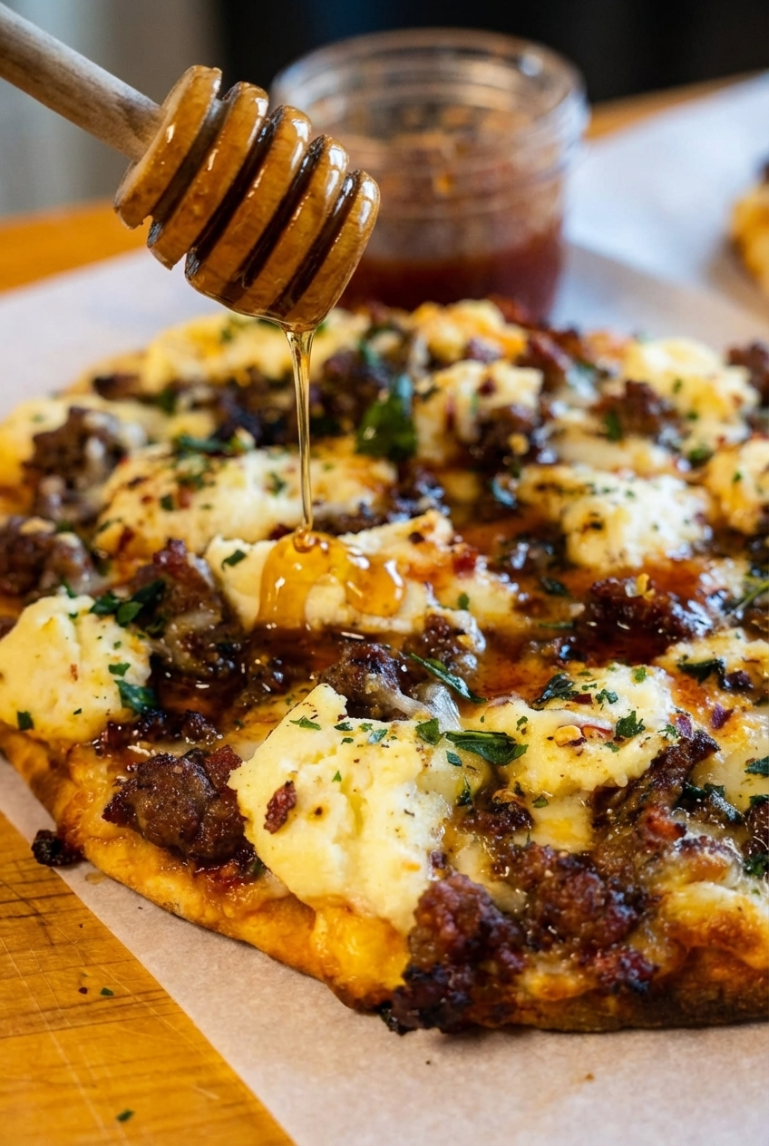 Sausage Ricotta Honey Hot Pizza in 5 Easy Steps for the Ultimate Sweet-Heat Slice Recipe