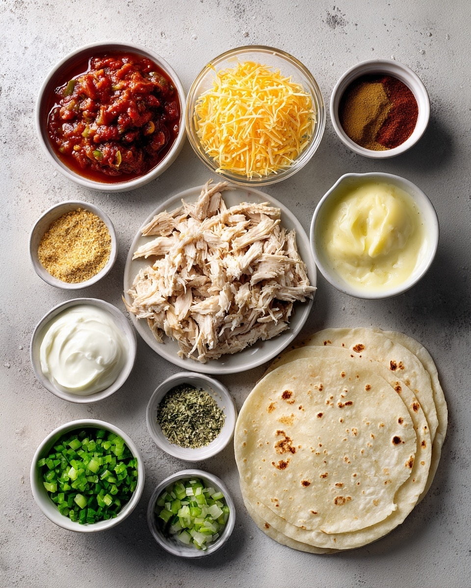 A white plate sits on a white marbled surface holding a dish with three main parts. On the left side, there is a rolled enchilada with two layers of soft, light-colored tortilla covered with a light green sauce, melted yellow cheese on the top layer, and small chopped green onions scattered over it. To the right of the enchilada, there is a mound of yellow rice mixed with small diced red tomatoes and green onions. Behind the rice, there is a handful of bright red diced tomatoes arranged in a small pile. The whole dish looks fresh and colorful. photo taken with an iphone --ar 4:5 --v 7