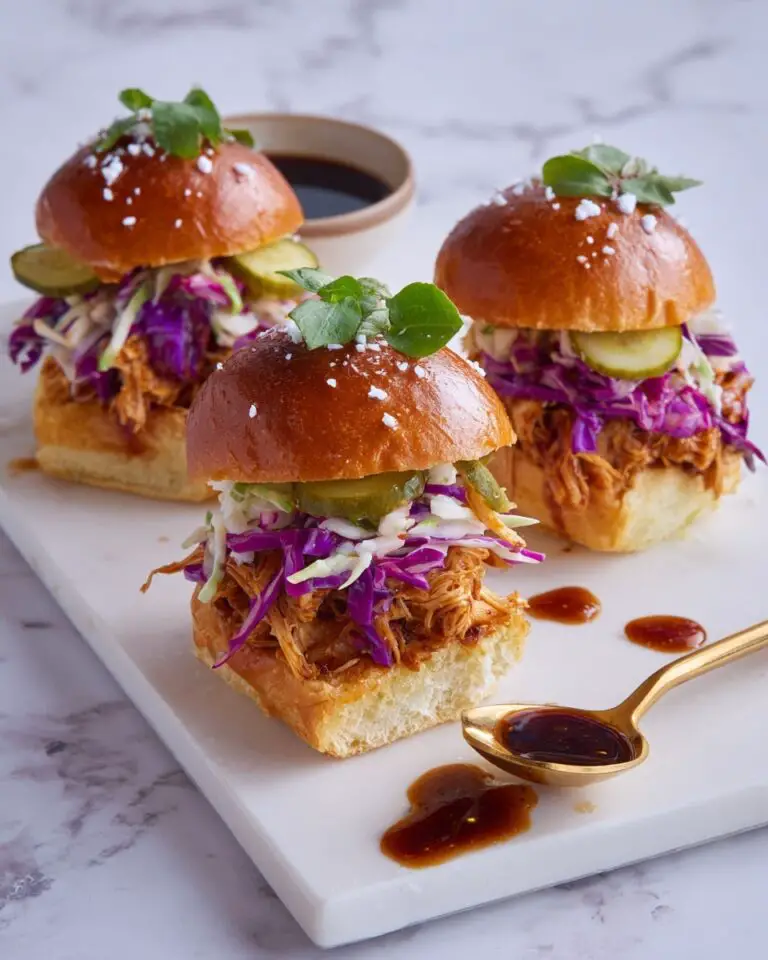 BBQ Chicken Sliders with Purple Cabbage, Spicy Pickles, and Parmesan Recipe