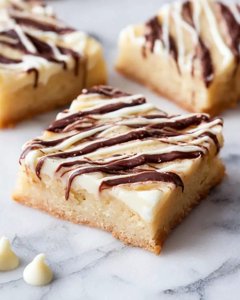 White Chocolate Brownies with White and Semi-Sweet Chocolate Drizzle Recipe