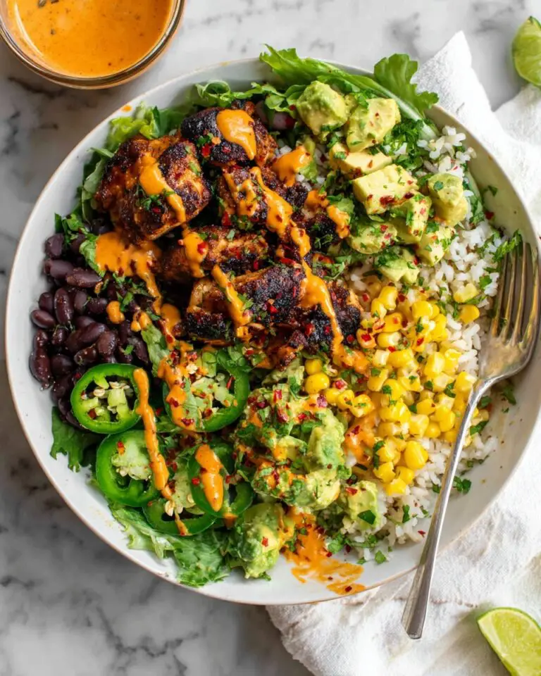 Cilantro Lime Chicken Bowls with Avocado Salsa and Chipotle Sauce Recipe