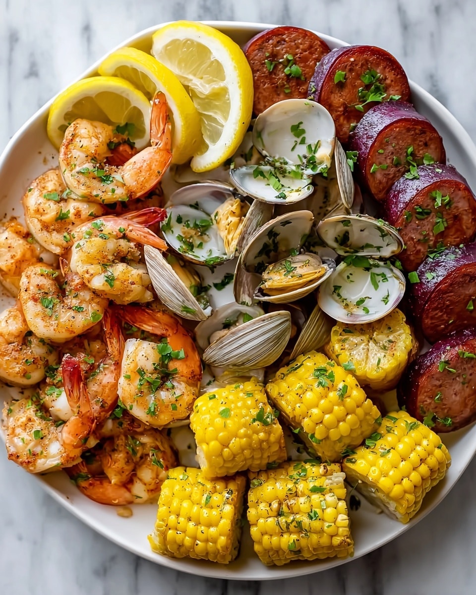 Sheet Pan Seafood Boil with Shrimp and Clams Recipe