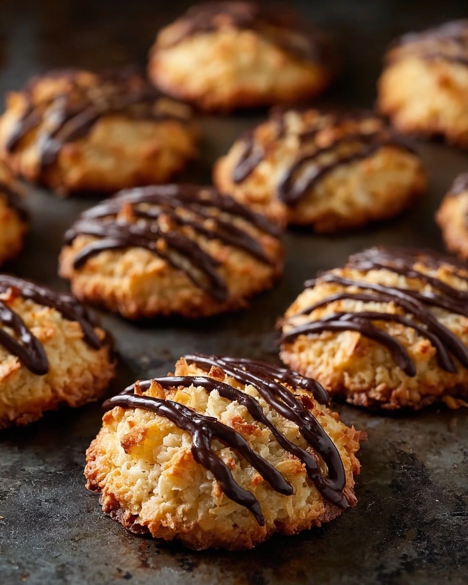 Chocolate Coconut Macaroons with Decadent Chocolate Drizzle Recipe