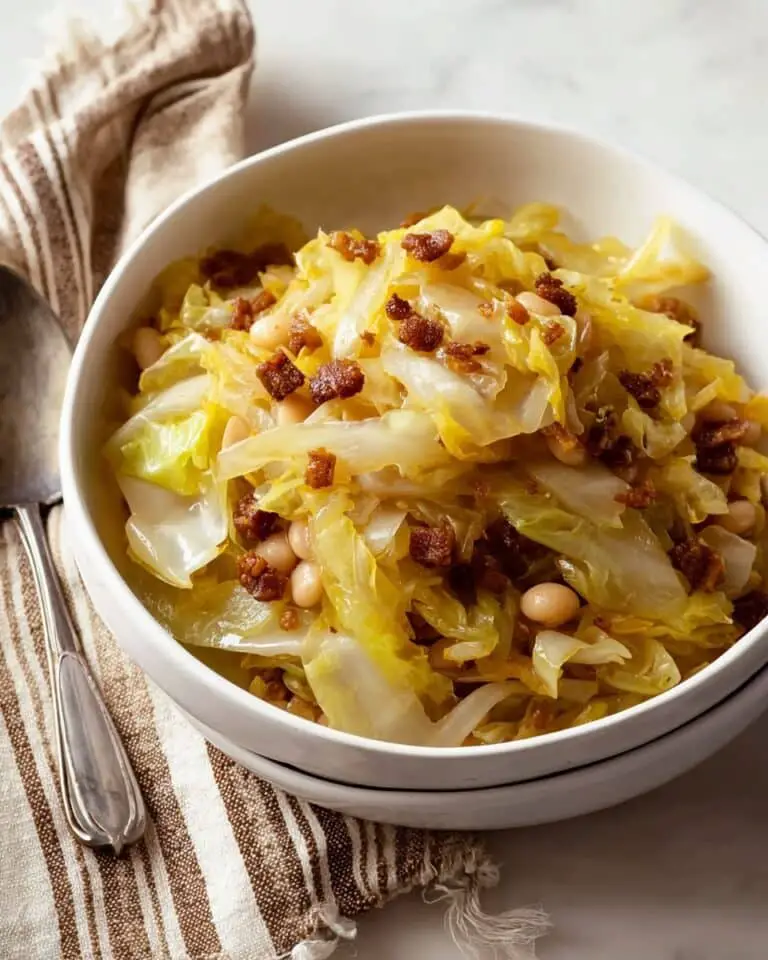 Italian Cabbage and Beans Skillet with Pancetta and Fennel Recipe