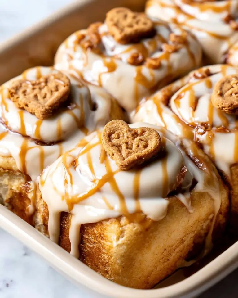 Fluffy Biscoff Cinnamon Rolls with Cookie Butter Cream Cheese Frosting Recipe