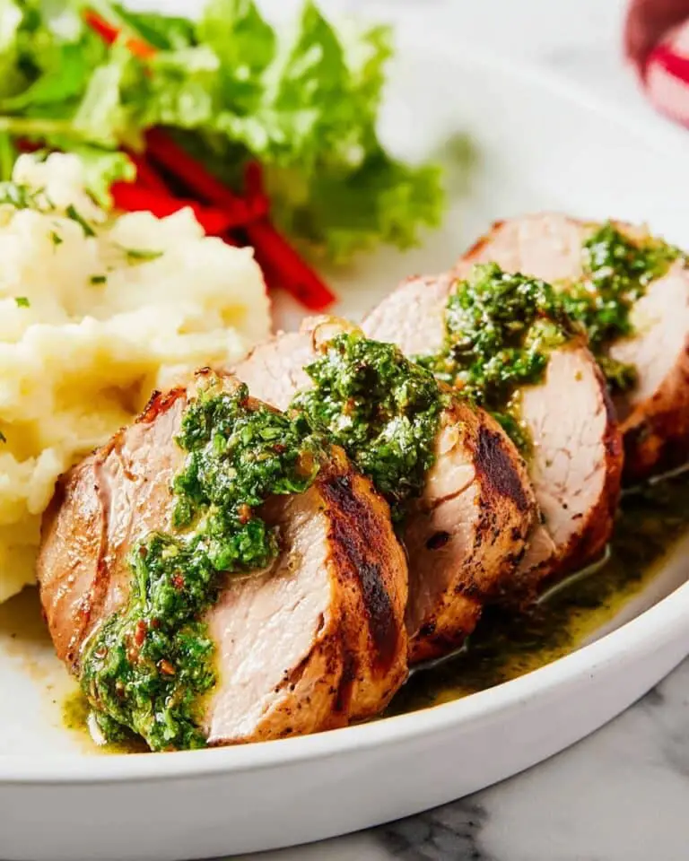 Grilled Pork Tenderloin with Easy Herb Sauce Recipe