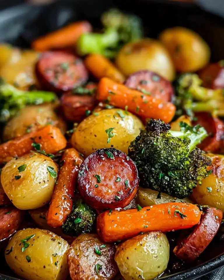 One Pan Honey Garlic Kielbasa and Veggies Recipe