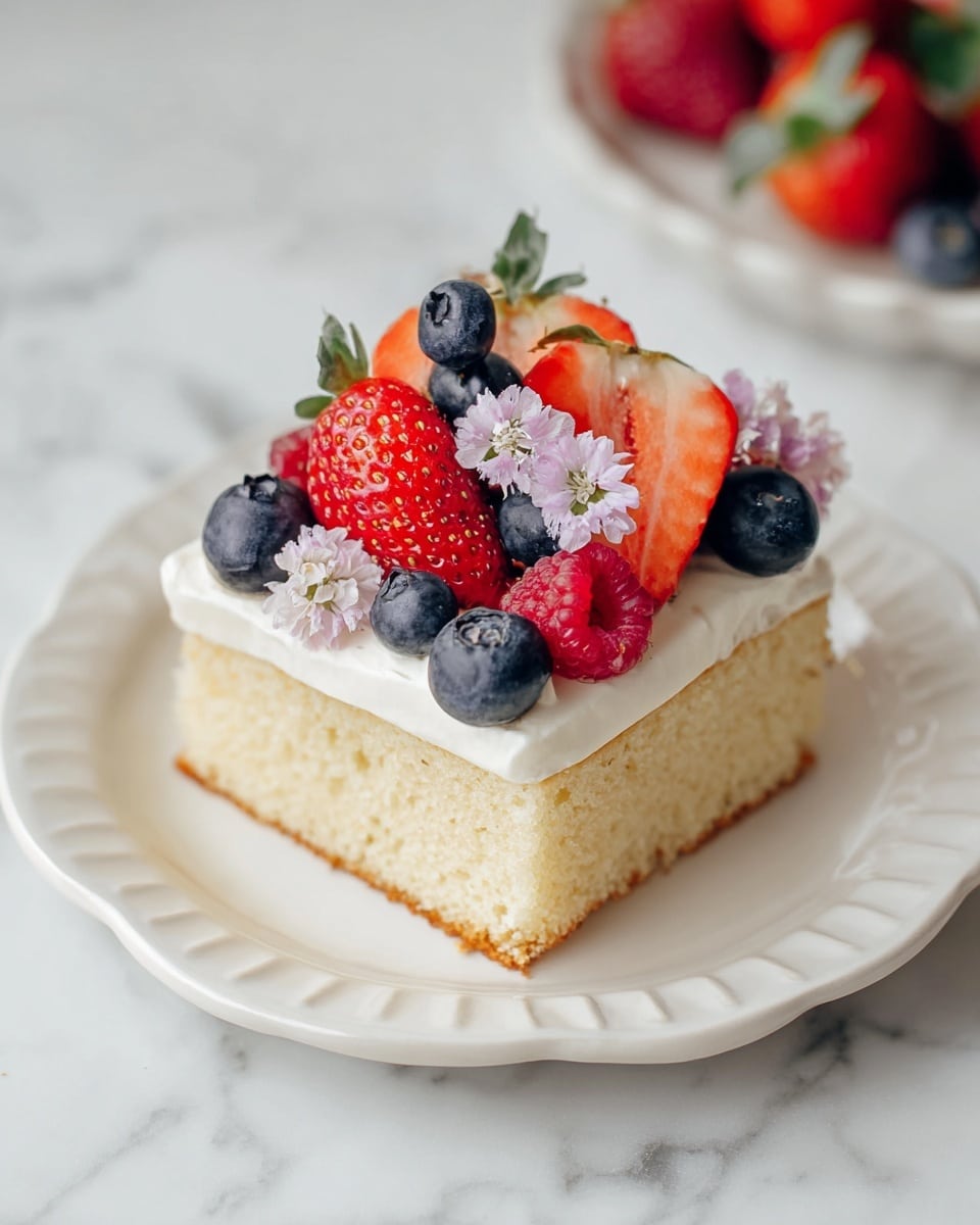 Mixed Berry Sheet Cake with Mascarpone Cream Recipe