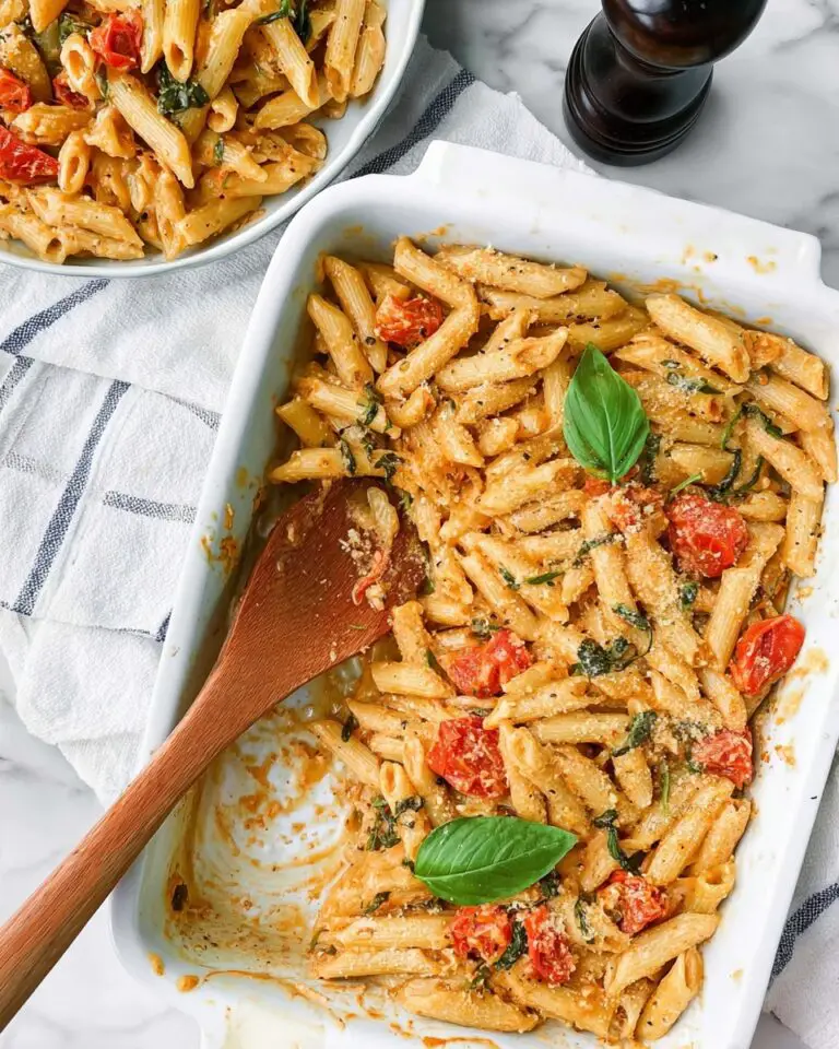 Creamy Baked Feta Pasta with Chicken and Tomatoes Recipe